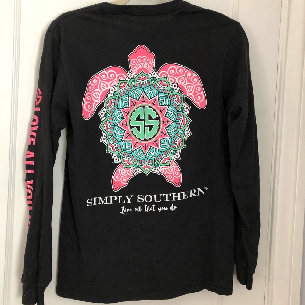 Simply southern black and pink long sleeve
